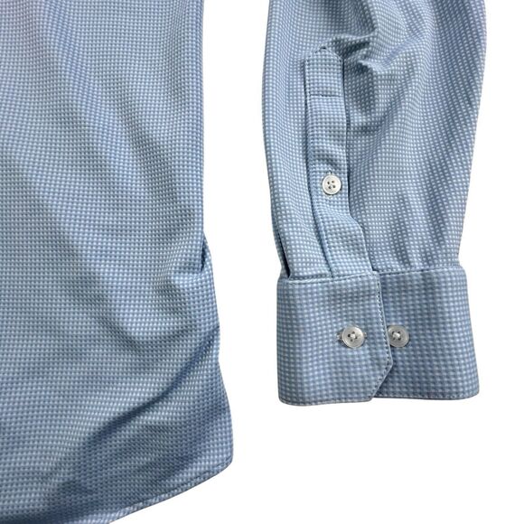 Mizzen + Main Spinnaker Shirt Mens 2XL Blue Check Trim Fit Stretch Performance - Picture 6 of 12